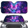 SEANATIVE Purple Butterfly Car Sunshade Universal Windshield Sun Shade Protector