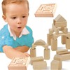 Eruceky 22 Building Blocks in Different Shapes, Natural Wooden Building