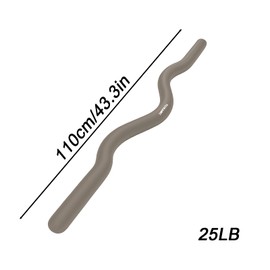 TOSAMC Weighted Workout EZ Curl Bar, 15LB Strength Training Bars, Soft Silicone Surface with Solid Steel Exercise Bar Barbell for Yoga,Pilates,Body Toning,and Strength Training (Khaki, large)