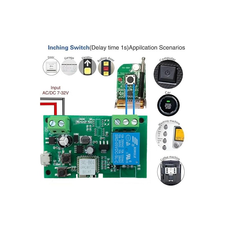 Huacaoe１CH WiFi Smart Switch Relay Module -10A Dry Contact Design