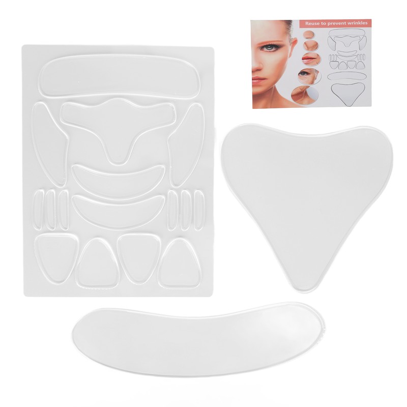 18pcs Reusable Wrinkle Pad Silicone Soft Portable Forehead Face Neck
