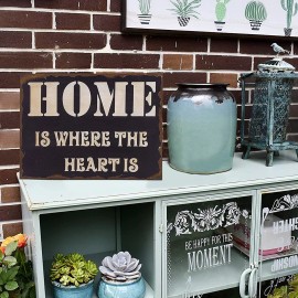 Decor Rustic Box Sign Decor with Saying Home Is Where the Heart Is Wood Plaque Hanging