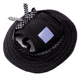 Dog Hat, Dog Mesh Sun Cap, Dog Baseball Cap, Pet Baseball Hat, Pet Visor Caps, Dog Sports Hats with Ear Holes and Adjustable Chin Strap, for Dogs, Pets, Puppies, Black, S