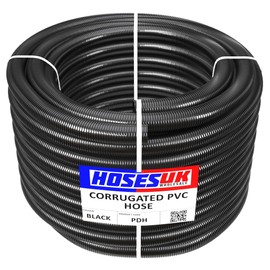 19mm - 5 Metre Long Black Corrugated Flexible Pond Hose Fish Garden Filter Pump Marine Flexi Pipe