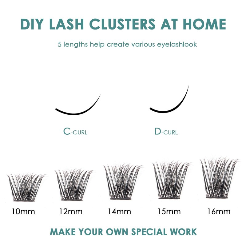 SISILILY Eyelash Extensions, 120 Clusters, Lash Extension Set, DIY Eyelash