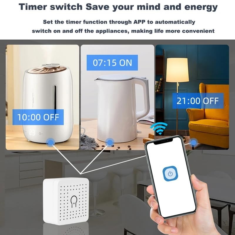 QIACHIP 16A Smart Module Light Switch, Mini DIY WLAN Switch,