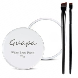 20g Weiße Augenbrauen Mapping Paste,Konturenpaste für Brauen&Lippen,Positionierhilfe,2-teiliges Augenbrauenpinsel-Set,Werkzeug zum Skizzieren&Konturieren von Brauen und Lippen (Kit-3-White Box)