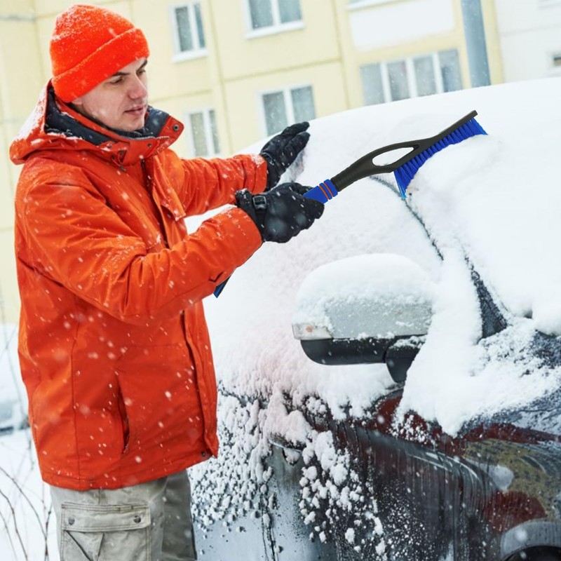 DONGSZQ Ice Scraper Car with Broom 2-in-1 Snow Brush Car,
