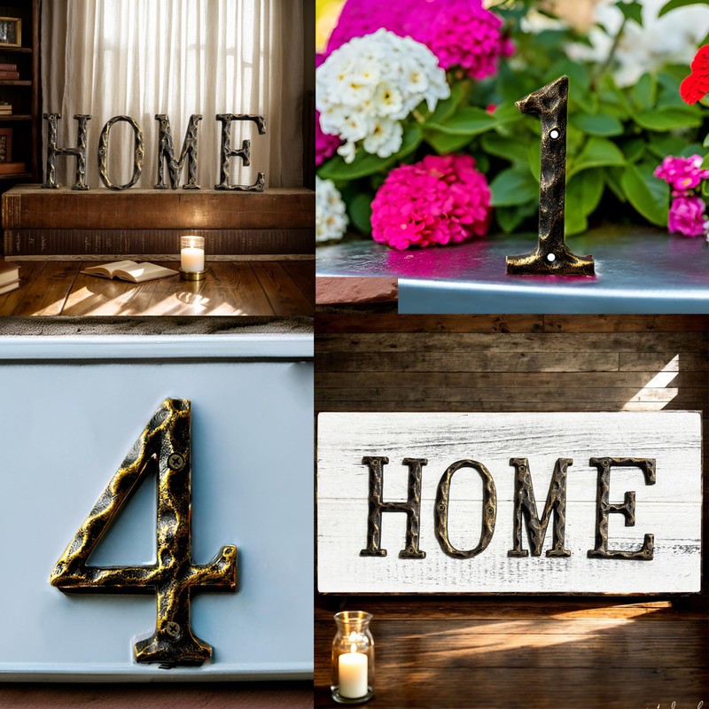 5-Inch House Numbers & Letters -Cast Iron Anti-Rust Mailbox Numbers-Address