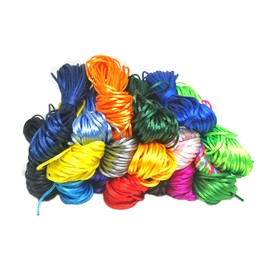 Nylon Satin Cord 1.5mm Rattail Cord 20 Bundles Silk Satin Nylon Cord Satin Rattail Cord Nylon Cord for Jewelry Chinese Knotting Cord 219 Yards Total (20PCS, 1.5MM Nylon Cord)