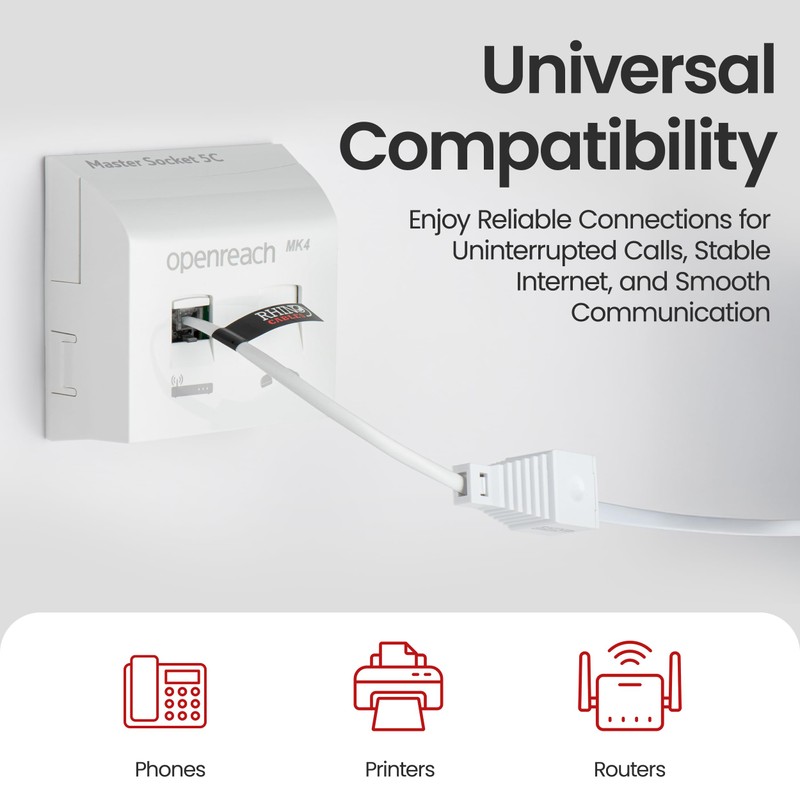 rhinocables RJ11 to BT Socket Adapter - Phone to Ethernet