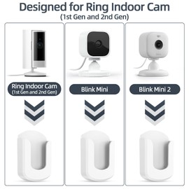 No Drill Ring Indoor Camera Adhesive Wall Mount Bracket, No Screws Needed, Easy Install - Compatible with Ring Cameras for Home Surveillance (3 Pack)