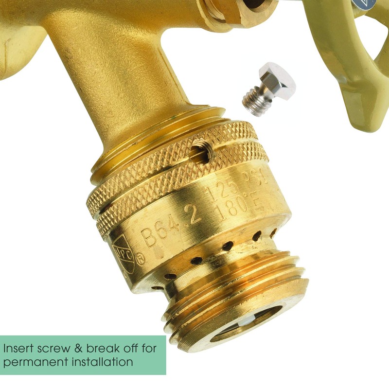 Homewerks Worldwide VACBFPZ4B Vacuum Breaker Hose Bib Backflow Preventer, 3/4