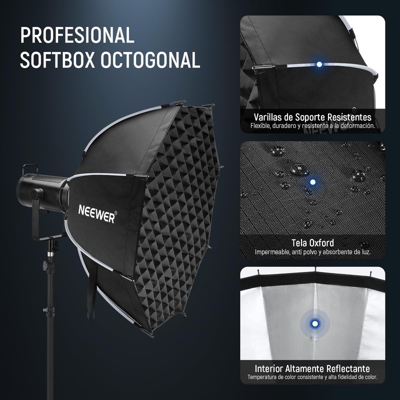 NEEWER 35.4'' Octagonal Softbox, Quick Release Parabolic Soft Box with