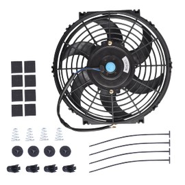 10 Inch Slim Fan Push Pull Electric Radiator Cooling Fan Universal High Performance 12V 80W Motor with Fan Mounting Kit (Black)