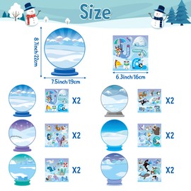 WATINC Polar Animal Scene Sticker Art Craft,12Pcs Make Your Own Animals Snow Scene Stickers, DIY Winter Polar Bears Decals Kids Game for Classroom Activity Party （Alphabet Learning）