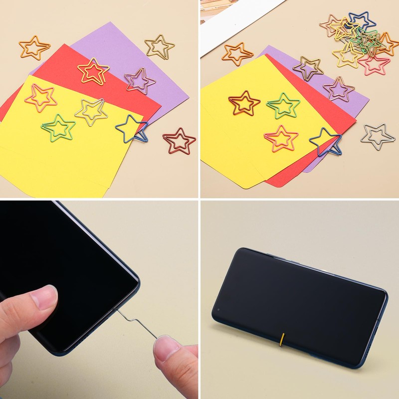 PATIKIL 50pcs Paper Clips, Star Paper Clips, Small Cute Rustproof