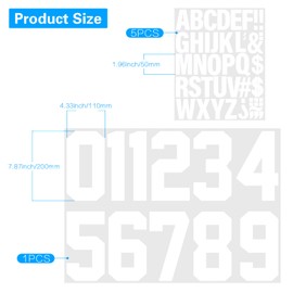 181 Pcs Iron On Letters and Iron On Numbers, 8 Inch Tear-Proof Iron On Numbers for Football Shirts & 2 Inch Iron On Letters for Clothes, Washable Iron On Transfer Numbers and Letter for Fabric (White)
