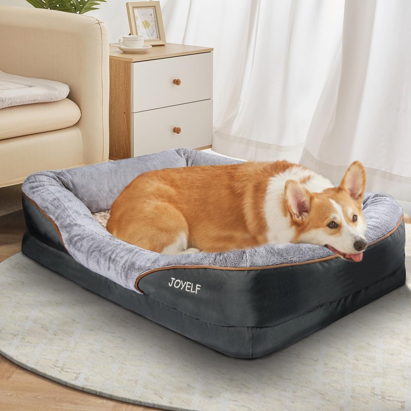 JOYELF Medium Memory Foam Dog Bed Orthopedic Dog Bed &