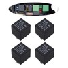 4 Pcs Car Socket Relay,5 Pin 40A 12V Waterproof Automotive