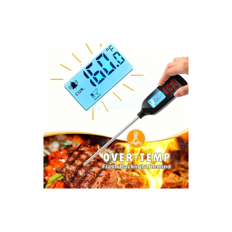 Termómetro de carne digital Antonki, termómetro de alimentos de lectura