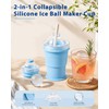 2-in-1 Collapsible Silicone Ice Ball Maker Cup, Reusable Ice Sphere