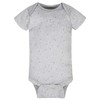 Gerber Baby 8-Pack Short Sleeve Onesies Bodysuits, Sheep Grey, 6-9