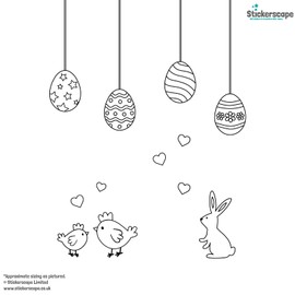 Stickerscape Easter Window Stickers (Colour in) | Easter Window Decal, Spring Window Decor, Spring Window Stickers | Easy to Apply, Cleanly Removable and Repositionable