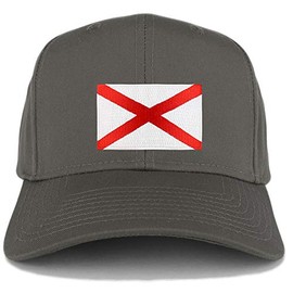 Armycrew XXL Oversize New Alabama State Flag Patch Adjustable Baseball Cap - Charcoal