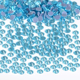Bymitel Hotfix Crystal Rhinestones Round Gems Iron on DIY Jewelry Making Flat Back for Crafts,Aquamarine, 6.3mm(SS30/288pcs)