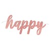 Rose Gold Glitz Happy Birthday Script Prismatic Foil Jointed Banner