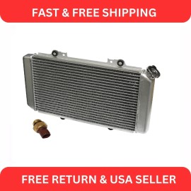 Caltric Radiator for Yamaha Grizzly 660 YFM660F 2002 2003 2004 With Heat Sensor