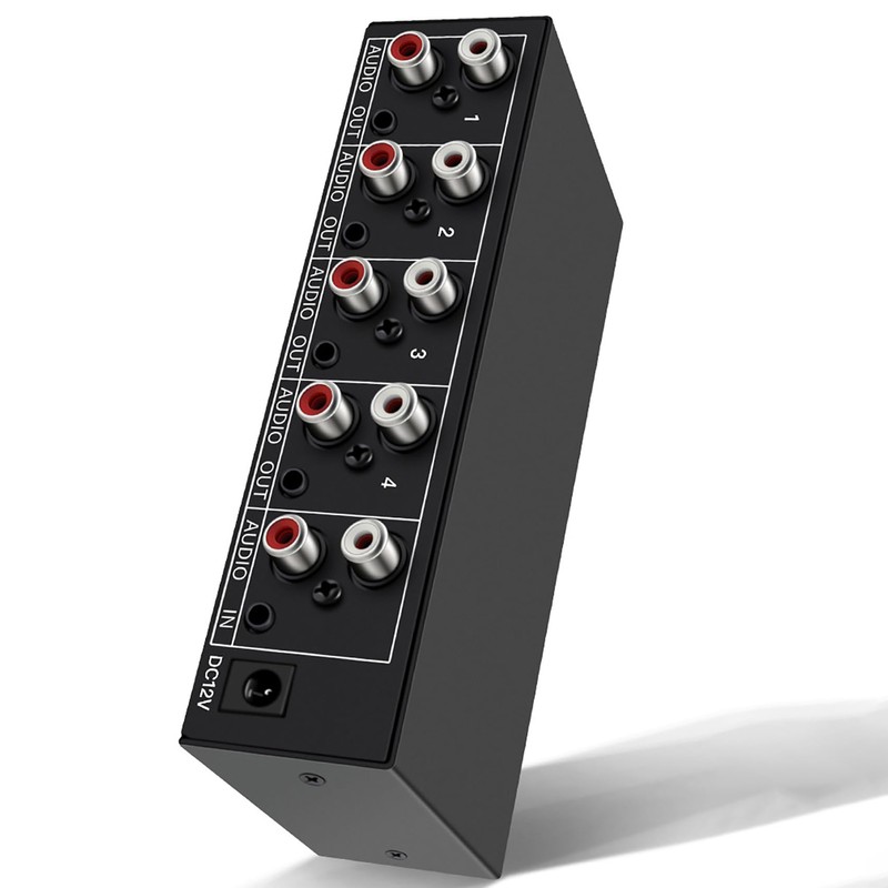 Tunghey RCA AUX Audio Splitter 1 in 4 Out, Stereo