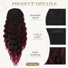 PEACOCO Ponytail Extension 16inch Long Synthetic Drawstring Ponytail Afro Curly