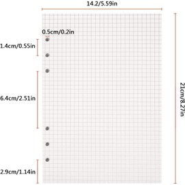 YSTrillion Checked Paper 3 Pack Refill Paper A5, 135 Sheets 6 Holes Replacement Sheets Refill Paper for Notebook, Journal, Sketch, Painting