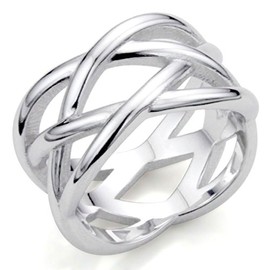 Metal Factory Sz 5 Sterling Silver 925 "X Criss Cross Eternity Ring