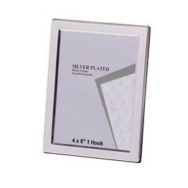 4 x 6-inch Silver Flat Edge Single Photo Frame with 1 Hook Stands Both Ways - (4 x 6-inch)