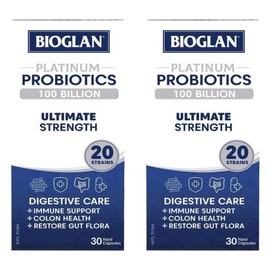 proxy Bioglan Platinum Probiotic 100 Billion CFU, 30 Capsules, 2 Packs / Bioglan 바이오글랜 플래티늄 프로바이오틱 1000억 30캡슐 2팩