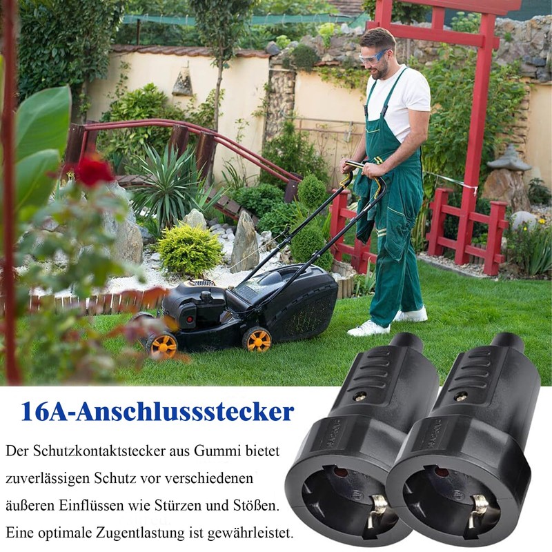 MejaRizon Schuko Coupling, Pack of 2 Schuko Plug Coupling with