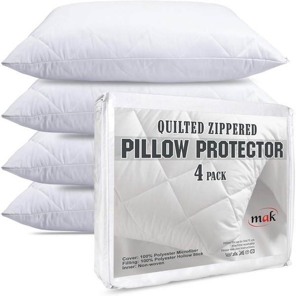 mak - Pillow Protectors Pack Of 4 Quilted Pillow Cases