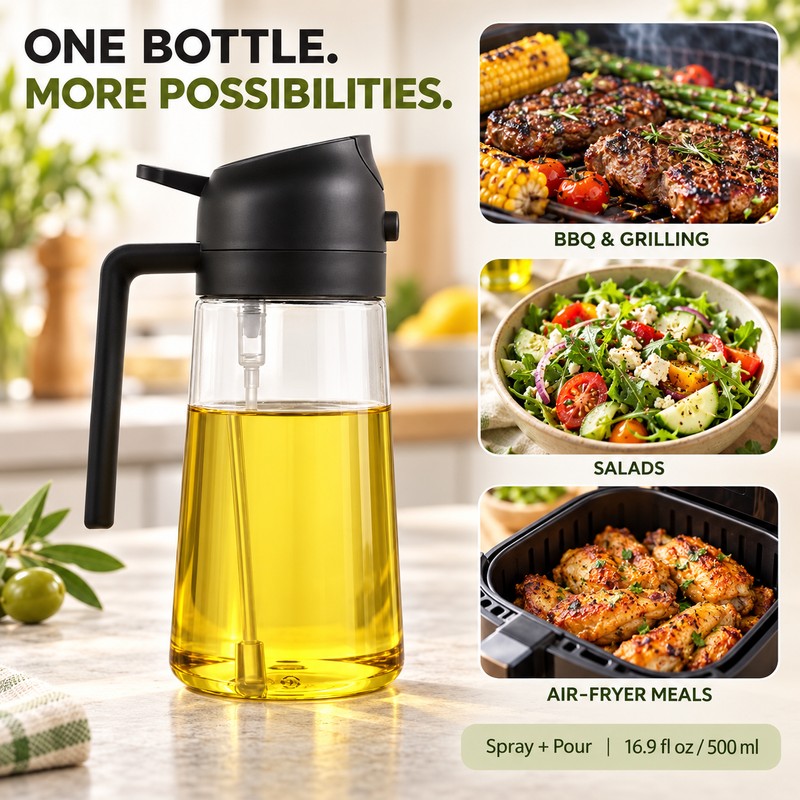 2 in 1 Oil Sprayer and Dispenser – 16.9 fl