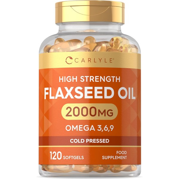 Flaxseed Oil Capsules 2000mg | 120 Softgels | High Strength