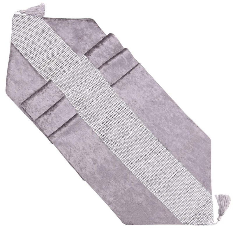 Time to Sparkle Luxury Velvet Diamante Table Runner Thick Velvet