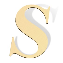 Dvobez 12 Inch Wooden Letter S, Solid Wood Letters for Wall Decor, Unfinished Wooden Letters for Home DIY Painting Crafts