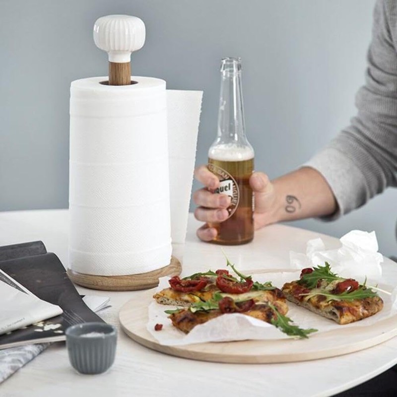 Kähler Küchenrollenhalter H31 cm Hammershøi handlich dänisches Design, Weiss