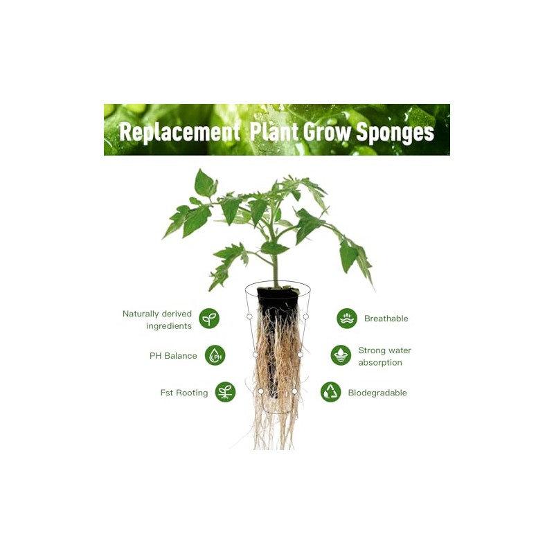 Hydroponic Grow Sponges for AeroGarden & iDOO - 60 Pack