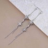 TseenYi Crystal North Star Dangle Earrings Long CZ Star Tassel