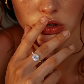 UFOORO Eternal Love Women's White Gold Plated CZ Crystal Engagement Rings Best Promise Rings Anniversary for Lady (White-W, 11)