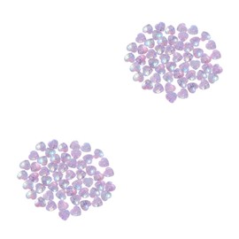 STOBOK 100pcs Light Ab Round Diamond Resin Rhinestone Loose Beads Heart-Shaped Polymer Clay Decorative Gems for Jewelry Making Craft Accessories