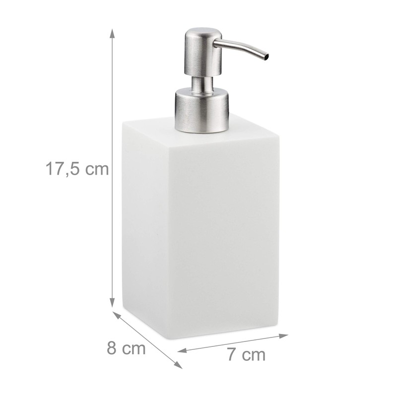 Relaxdays Soap Dispenser 300 ml, Refillable, Bathroom, Kitchen, Liquid Soap